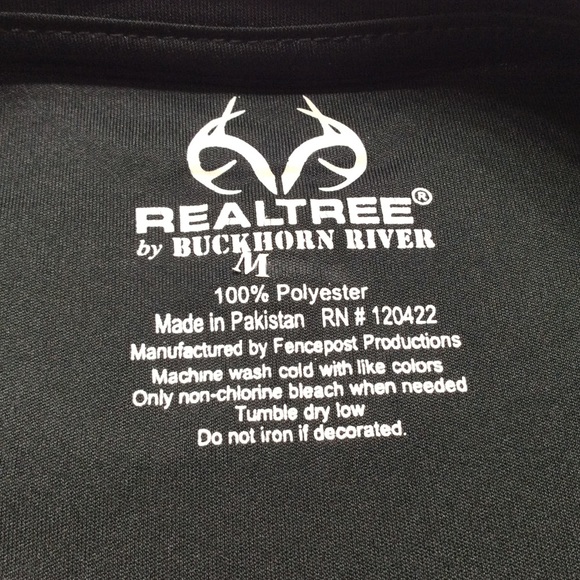 RealTree Men’s Poly T-shirt Black Sz M - Picture 7 of 11